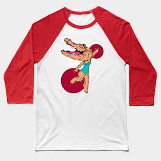 dancing mrs alligator illustration Baseball T-Shirt